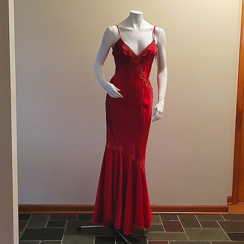 Darlene Gaydas Couture Red Mermaid Slip Dress